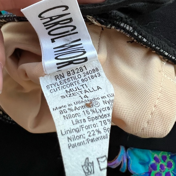 CAROL WIOR One Piece Swimsuit Floral Underwire Bra Loose fit top Spaghetti strap - Picture 6 of 7